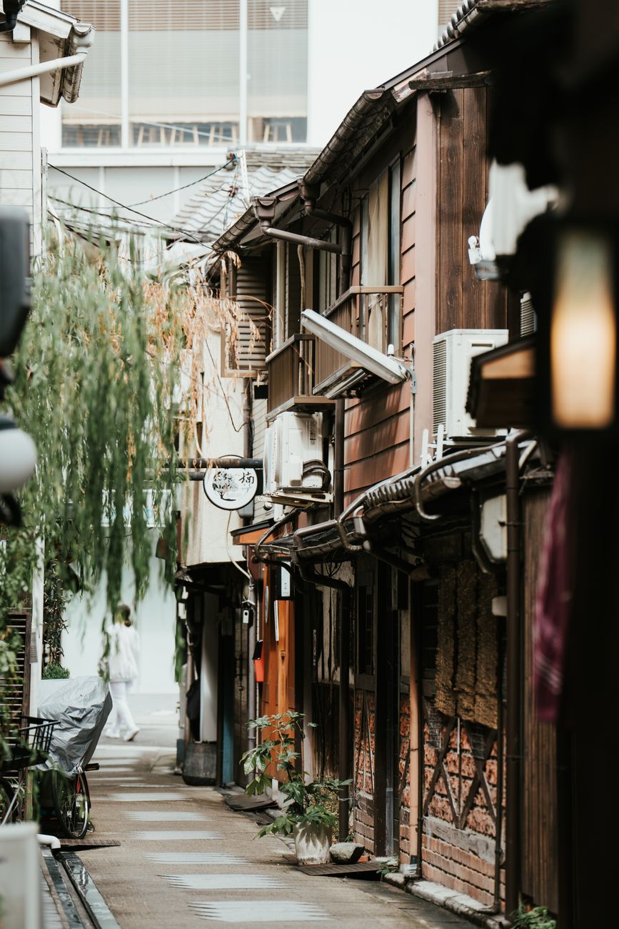 Historic Japanese wooden alley